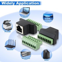 RJ45 Breakout Board Female to 8 Pin Screw Terminal Adapter 2 PCS Cat5/Cat6