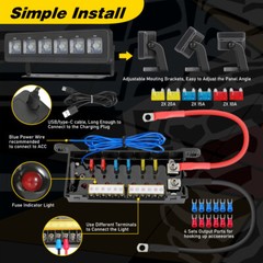 Wireless 6Gang Switch Panel LED Light Bar Circuit Control Box Car RV Boat Marine