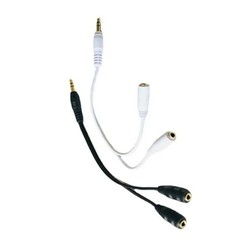 3.5mm AUX Audio Mic Splitter 1 Male to 2 Female Gold Plated Headphone Cable