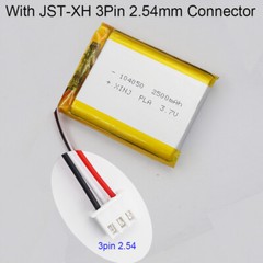 3.7V 2500mAh 9.25Wh Rechargeable Li Battery Lipo JST 3Pin NTC Thermistor 104050
