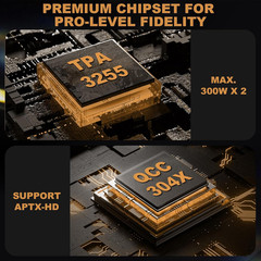2 Channel Bluetooth Amp: Hifi 300W X2 Stereo Amplifier with BT 5.2 | HPF | Digit