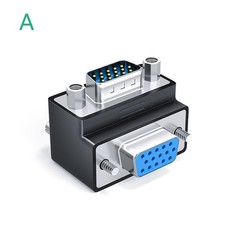 SVGA VGA D-Sub 15 Pin Male To Female 90° Right Angle Adapter Monitor Connector