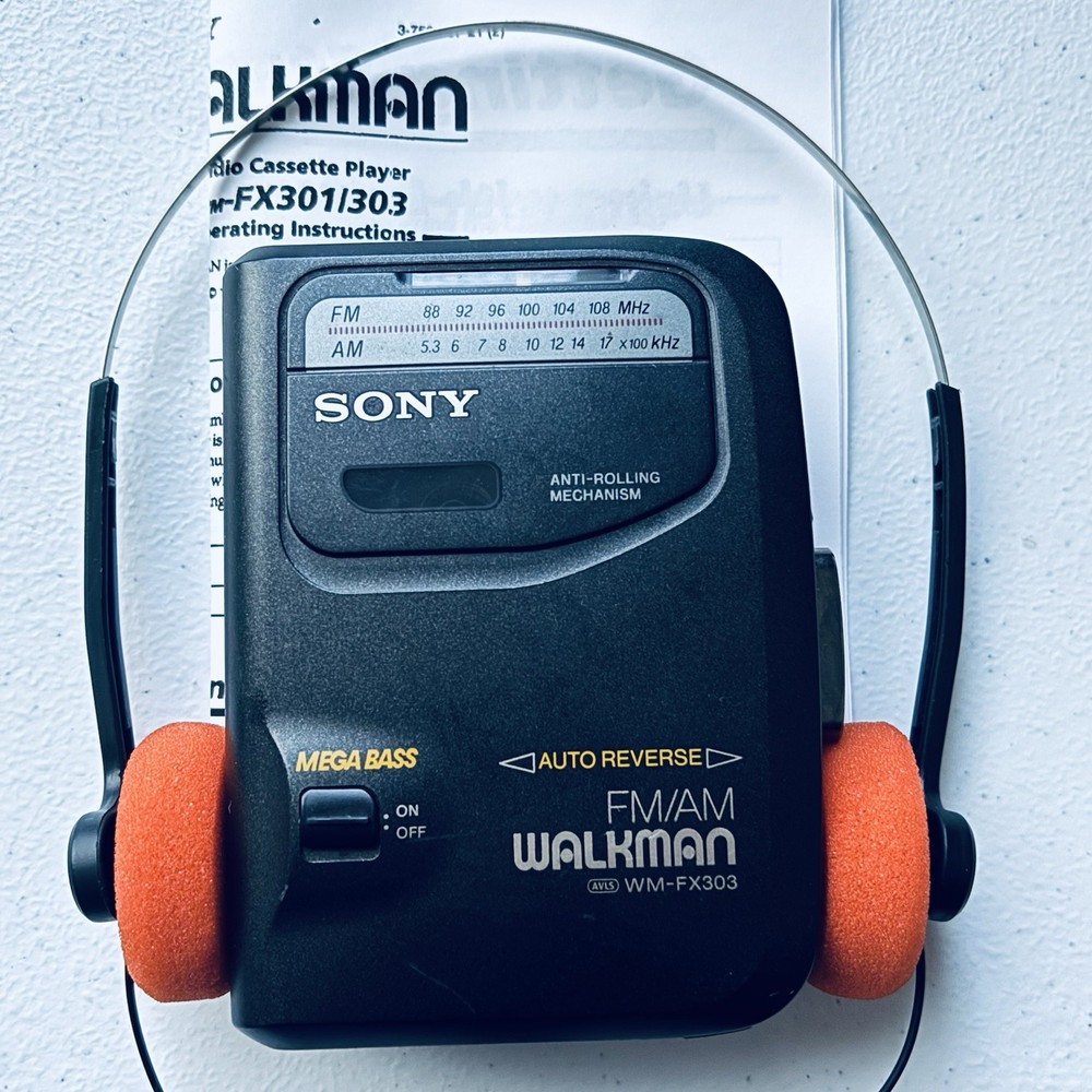 Sony Walkman WM-FX303 AM/FM Radio Cassette Player – New Belt – Reconditioned!
