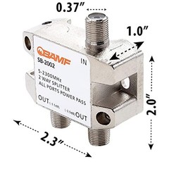 BAMF 2-Way Coax Cable Splitter Bi-Directional MoCA 5-2300MHz
