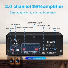 Stereo Receiver & Amplifier Home Audio Amp, AK45 Bluetooth Receiver for Home