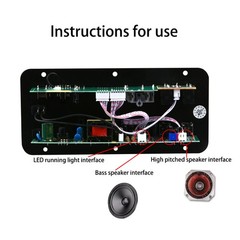 1 Set Multi-function Audio Amplifier Board Bluetooth 5.0 FM radio/Treble/Bass