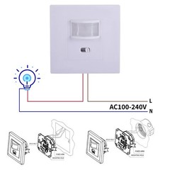 AC100-240V Motion Sensor Switch Durable Construction for Indoor Lamp Control