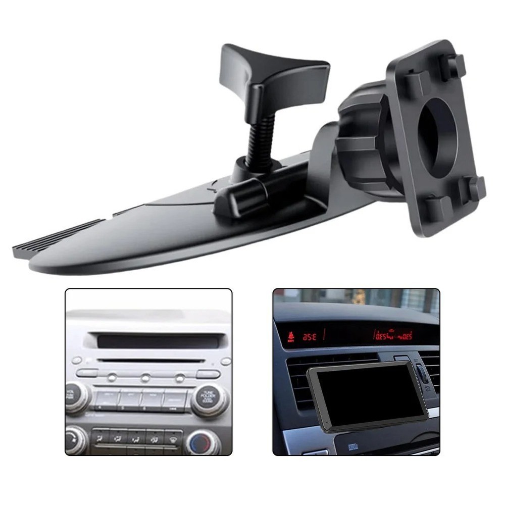 CD Slot Mount for 7-10″CarPlay Screen 360°Rotation Shockproof Car Monitor Holder