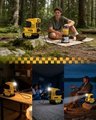 220W Power Inverter for DeWalt 20V Max Battery – USB-C PD 18W AC 110V with LED