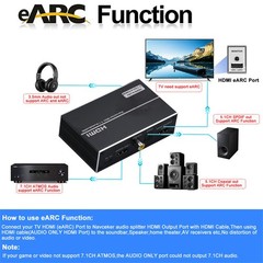 1×1 HDMI EARC Extractor 4K 1 In 1 Out 120Hz HDMI Splitter Audio Converter