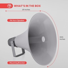 PA Horn Speaker 19.5 100W Compact Loud Sound 400Hz-5KHz PHSP20 Pyle Indoor Power