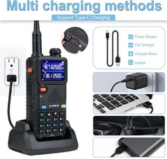 8W GMRS Handheld Walkie Talkies – Long Range Two Way Radios, NOAA/FM/UHF/VHF, 99