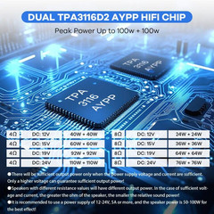 200W Bluetooth 5.0 TPA3116D2 Mini Stereo Amplifier Board for DIY Speakers