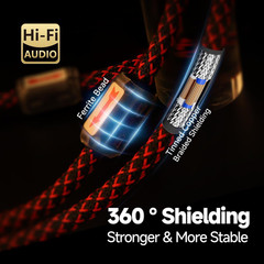 Audiophile RCA Audio Cable w/ 4-Core-Ofc Shielded Stereo 1 Pair 1.64ft 0.5M