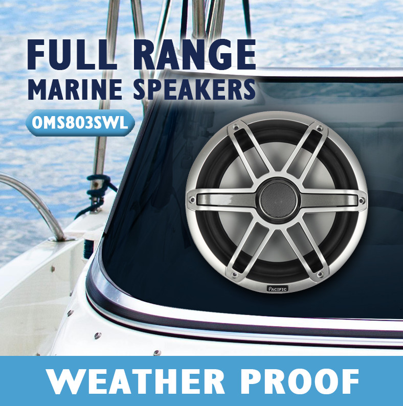 Pacific Audio 8″ 2-Way Marine Boat Speakers (pair) Audio System 200W 12V RGB LED