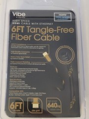 HDMI FIBER CABLE/CORD 6FT TANGLE FREE HIGH SPEED W/ETHERNET 1080P 3D VIDEO 24KT