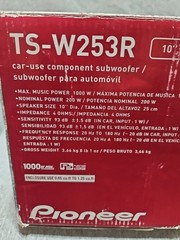 Pioneer TS-W253R 10″ Subwoofer Woofer Speaker 1000W Max 200W Nominal