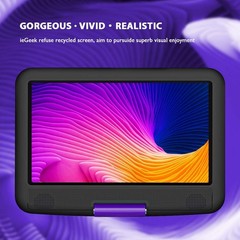 ieGeek 11.5″ Portable DVD Player for Kids and Car, 9.5″ 9.5inches, Purple