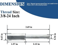 Ebrmeiwo 2x 3″ Shock Extension 3/8-24 Thread