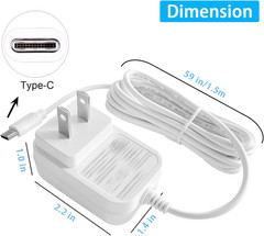 5V 1.5A Power Adapter Charger, DC 5V 1A Power Cord, with USB Type C and Micro