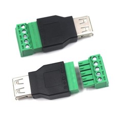 USB 2.0 5 Pin Female Terminal Block Connector, USB Plug Bolt Screw Solderless…