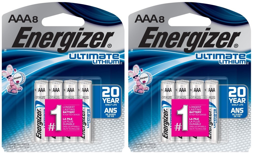 16 (2×8) Energizer Ultimate Lithium AAA L92SBP Batteries 2037