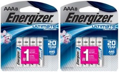16 (2×8) Energizer Ultimate Lithium AAA L92SBP Batteries 2037