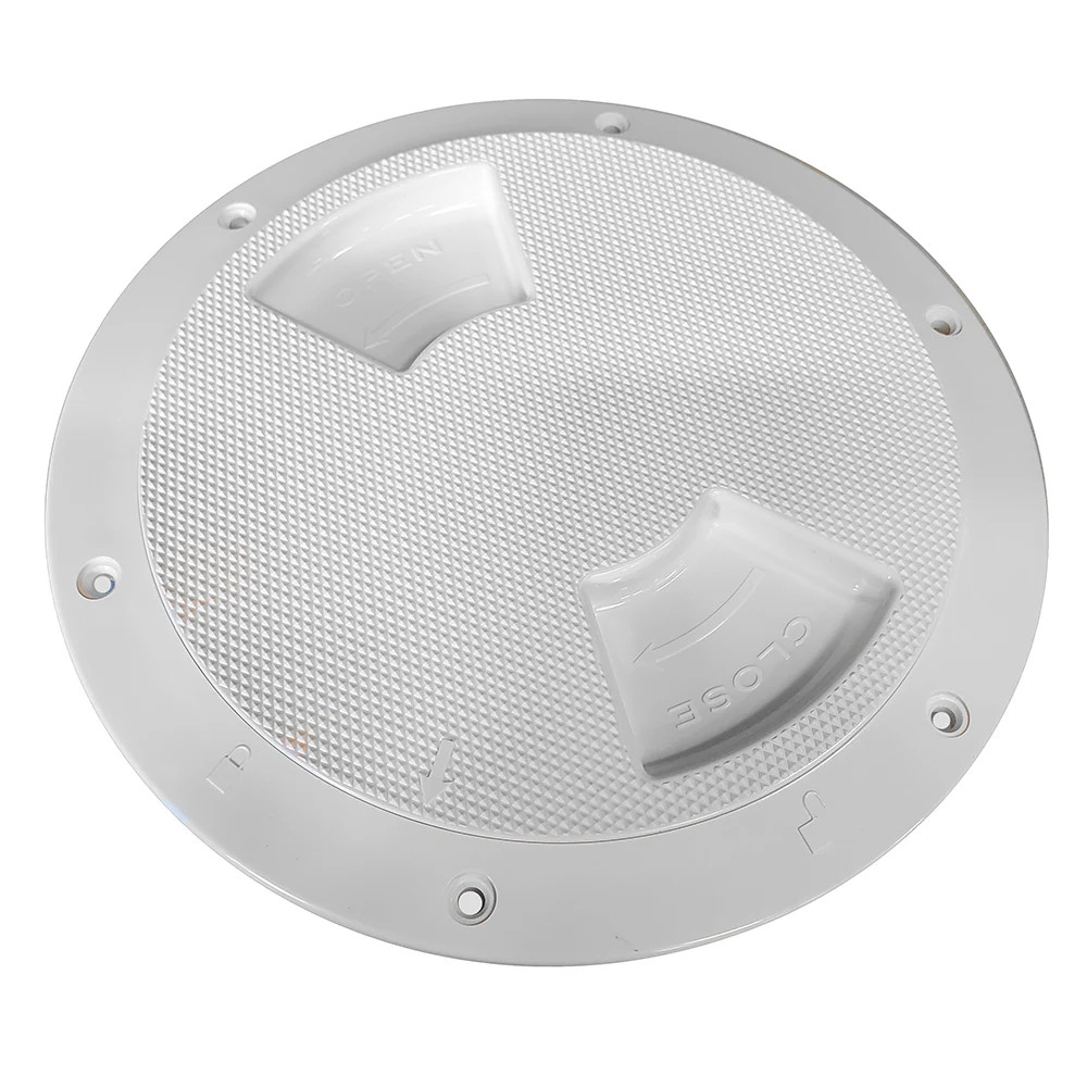 Sea-Dog Textured Quarter Turn Deck Plate – White – 5″ [336152-1]