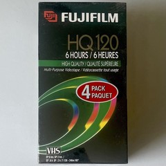 Blank VHS Tapes Fujifilm HQ 120 4 Pack 6 Hours EP / 2 Hours SP New Sealed