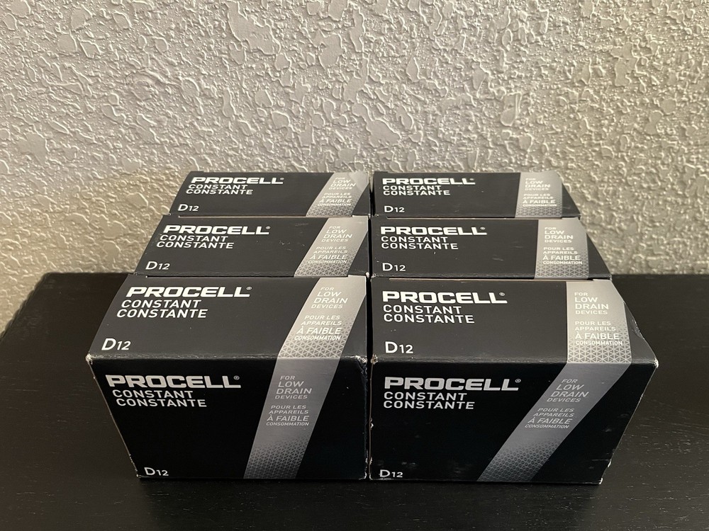 72 Duracell Procell D Constant Alkaline Batteries (6 Cartons of 12 each) Exp2033
