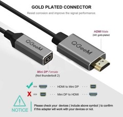 QGeeM HDMI Male to Mini DisplayPort DP Female Adapter Converter For HDMI Devices