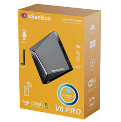 VSEEBOX V6 Pro Android 14 Device with 4GB+32GB & Bluetooth Voice Remote