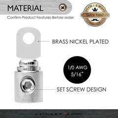 Conext Link RT0N-2 Set Screw Ring Terminal 2 Pack (1/0 Gauge, Nickel)