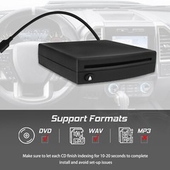 Car External CD Player Car Portable USB Integrated Add-On CD Player Plug n Play