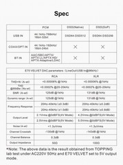 TOPPING E70 VELVET AK4191 AK4499EX USB DAC XMOS XU316 Bluetooth 5.1 LDAC Decoder