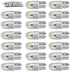 20X T10 194 168 W5W 2825 COB LED License Plate Interior Light Bulbs 6000K White
