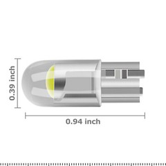 20X T10 194 168 W5W 2825 COB LED License Plate Interior Light Bulbs 6000K White