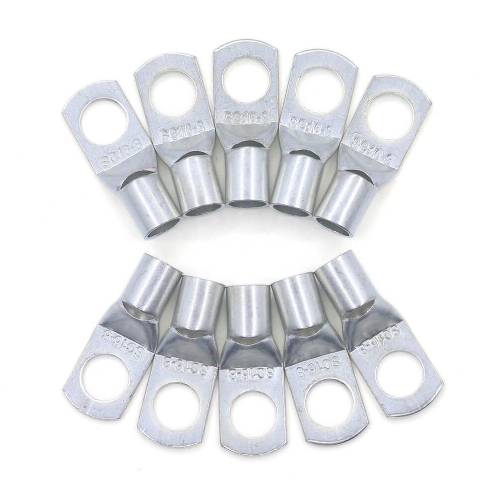 10-100pcs SC16-8 Tinned Copper Ends Lugs Ring Terminals Wire Cable Connectors US