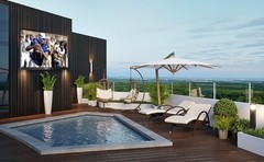 SYLVOX 65” Smart TV Outdoor TV Waterproof 4K 1000 nits for Deck Pro Partial Sun