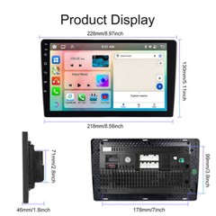 10″ 2Din Android13 Car Stereo Radio GPS Video Player 4+64GB Carplay Touch Screen