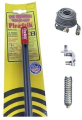 NEW FIRESTIK KW3 B 3FT BLACK CB ANTENNA, 18FT RG8X COAX, MOUNT & SPRING