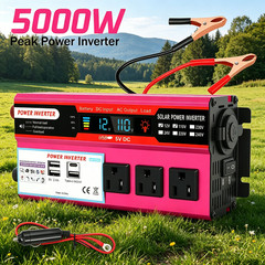 Pure Sine Wave Solar Converter Car Power Inverter DC 12V To AC 110V Type-C 5000W
