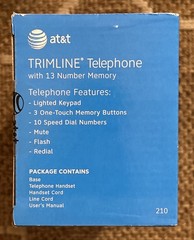 AT&T Trimline Corded Phone Single Line, 13 Number Memory, Lighted Keypad, NEW!