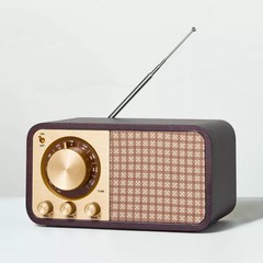 Small Wood Finish with Brass Retro Radio – Hearth & Hand with