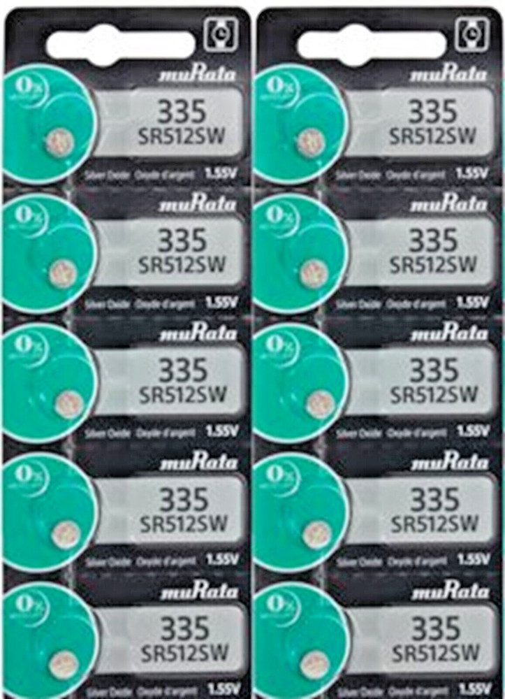 Ten (10) Murata 335 (SR512SW) 1.55V Silver Oxide Batteries FREE SHIP