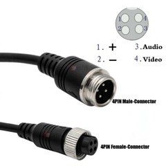 Advanced 15M 4Pin Extention Cable Waterproof for CCD Backup Camera Caravan Black