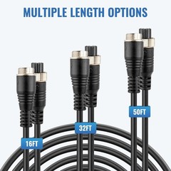 4 Pin Aviation Extension Cable (16/33/50/66FT) Backup Camera Cord Car Video Wire
