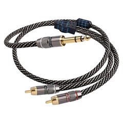 1/4 to RCA Y Splitter Cable, 6.35mm TRS to Dual RCA Audio Cord with 6N OFC & …