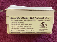 X10 WS13A Decorator Wall Switch – 120VAC 20A – 1800W