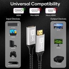 HDMI Extender,4.92FT(1.5M) Cable 10K 8K60HZ/4K144HZ,HDMI 2.1 Extender cable t…